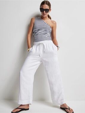 J. Crew Linen Blend Seaside Pants White Size XL (Tall)